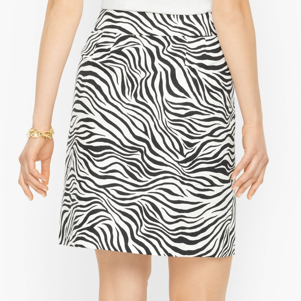 Talbots Button Front Allover Zebra Canvas Skirt S… - image 2